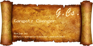 Gangetz Csenger névjegykártya